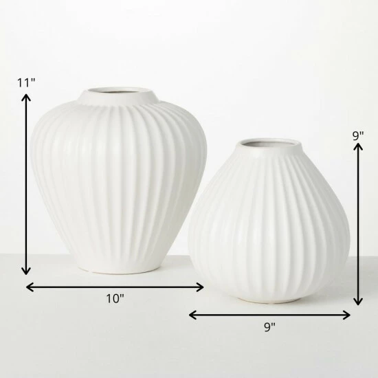 Hot Sale ๐ Sullivans Ribbed White Fluted Ceramic Vase - Set Of 2 ๐ฅฐ 6 Hot Sale ๐ Sullivans Ribbed White Fluted Ceramic Vase - Set Of 2 ๐ฅฐ - Image 4
