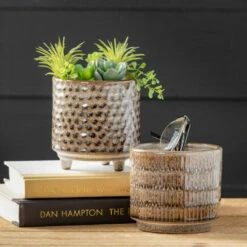 Discount 🌟 Sullivans 4 In. And 4.5 In. 🔨 Hammer-Textured Planter - Set Of 2; Brown 👏 -Sullivans Sales unnamed file 3484