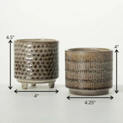 Discount 🌟 Sullivans 4 In. And 4.5 In. 🔨 Hammer-Textured Planter - Set Of 2; Brown 👏 -Sullivans Sales unnamed file 3485