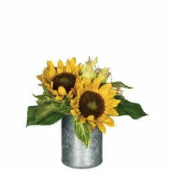 Flash Sale 🌟 Sullivans Rustic Sunflowers Premade Arrangement - Yellow - 9"L X 9"W X 9"H 🤩