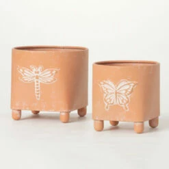 Best Sale ✔️ Sullivans Insect Print Rounded Planters - Set Of 2 ⌛
