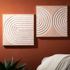 Wholesale 🤩 Sullivans 16.25 In. Grooved Metal Wall Quartet - Set Of 4; Orange ❤️ -Sullivans Sales unnamed file 3537