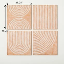 Wholesale 🤩 Sullivans 16.25 In. Grooved Metal Wall Quartet - Set Of 4; Orange ❤️ -Sullivans Sales unnamed file 3538