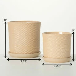 Deals 🌟 Sullivans 8 In. And 6 In. Contemporary Peach Saucer Pot - Set Of 2 🔔 -Sullivans Sales unnamed file 3560