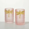 Best reviews of 😉 Sullivans 5 In Glass Firefly Candle Holders - Set Of 2; Pink - 3.25"L X 3.25"W X 5"H 😀