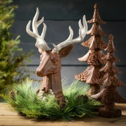 Best Pirce ⭐ Sullivans Faux Wood Tabletop Stag Bust 🔥 -Sullivans Sales unnamed file 360