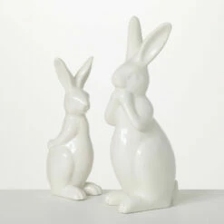 Promo 💯 Sullivans Glazed Tabletop Decorative Bunny Sculpture - Set Of 2 🌟