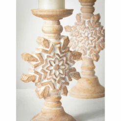 Buy 🛒 Sullivans Snowflake Candleholder - Set Of 2 - Brown - 7"L X5.5"W X15.5"H; 7"L X5.5"W X13"H ✨ -Sullivans Sales unnamed file 3640