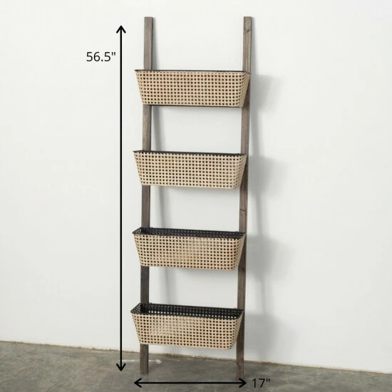 Hot Sale 🎁 Sullivans Open Cane Webbing Ladder Shelf 😉 6 Hot Sale 🎁 Sullivans Open Cane Webbing Ladder Shelf 😉 - Image 4