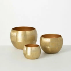 Flash Sale 👍 Sullivans Lustrous Brushed Gold Metal Basins - Set Of 3 🧨