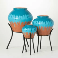 Discount 🎁 Sullivans Waterfall Edge Metal Planter Stands - Set Of 3 🤩