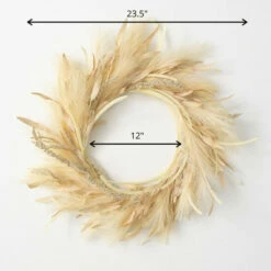 New ✨ Sullivans Artificial 23.5" Plume Grass & Berry Wreath 🧨 -Sullivans Sales unnamed file 3736