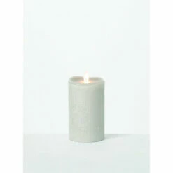 New 👍 Sullivans 5" Frosted Patterned LED Pillar Candle 🎁