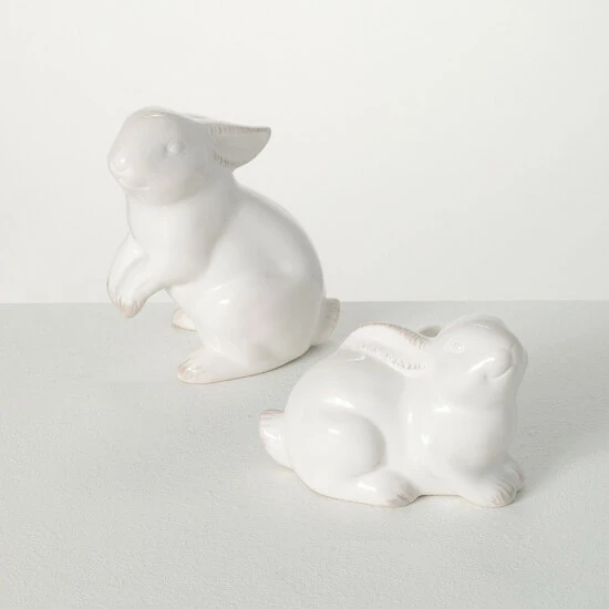 Buy 😉 Sullivans Glazed White Decorative Bunny Sculpture - Set Of 2 🎉 3 Buy 😉 Sullivans Glazed White Decorative Bunny Sculpture - Set Of 2 🎉