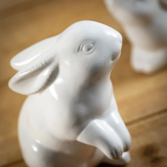 Buy 😉 Sullivans Glazed White Decorative Bunny Sculpture - Set Of 2 🎉 4 Buy 😉 Sullivans Glazed White Decorative Bunny Sculpture - Set Of 2 🎉 - Image 2