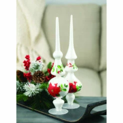 Outlet 🔥 Sullivans Tabletop Glass Floral Finials - Set Of 2 - 10"L X 6"W X 34"H 👍 -Sullivans Sales unnamed file 3803