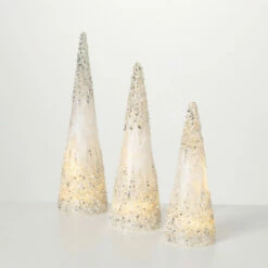 Promo ⭐ Sullivans Gem-Encrusted LED Tree - Set Of 3 - 3.5"x3.5"x13.5"; 3.5"x3.5"x12"; 3.5"x3.5"x10" 🔔