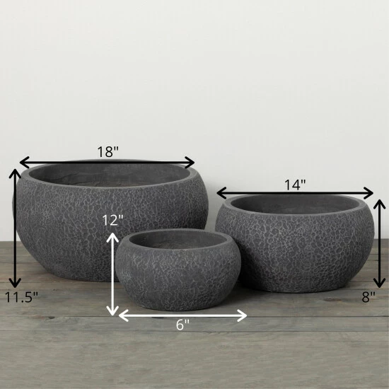 Budget ๐ Sullivans 6 In., 8 In. And 11.5 In. Charcoal Elliptical Planters - Set Of 3; Gray ๐ 6 Budget ๐ Sullivans 6 In., 8 In. And 11.5 In. Charcoal Elliptical Planters - Set Of 3; Gray ๐ - Image 4