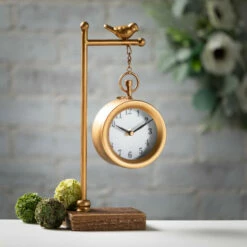 Deals ❤️ Sullivans 14 In. Metal Suspended Tabletop Clock; Gold 🛒 -Sullivans Sales unnamed file 3891