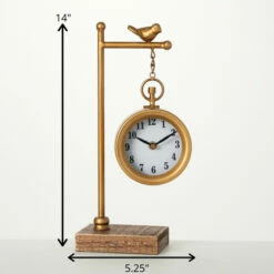 Deals ❤️ Sullivans 14 In. Metal Suspended Tabletop Clock; Gold 🛒 -Sullivans Sales unnamed file 3893