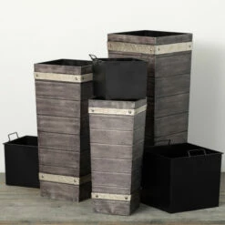 Best Pirce 🛒 Sullivans 24.25 In., 30.2.5 In. And 36.25 In. Trim Tall Tapered Pots - Set Of 3 Grey 🥰 -Sullivans Sales unnamed file 3897