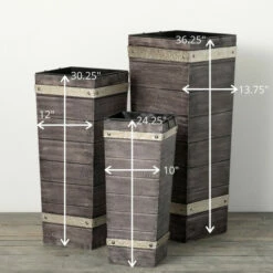 Best Pirce 🛒 Sullivans 24.25 In., 30.2.5 In. And 36.25 In. Trim Tall Tapered Pots - Set Of 3 Grey 🥰 -Sullivans Sales unnamed file 3898