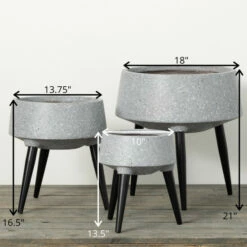 New 😀 Sullivans 13.5 In., 16.5 In. And 21 In. Retro Elevated Planter - Set Of 3; Gray 🌟 -Sullivans Sales unnamed file 3953