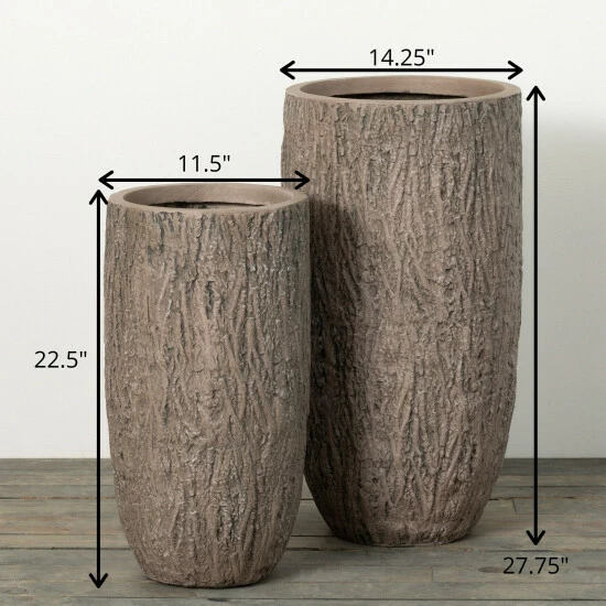 Top 10 ๐ Sullivans 22.5 In. And 27.75 In. Textured Planter Pot Pair - Set Of 2; Gray ๐ 6 Top 10 ๐ Sullivans 22.5 In. And 27.75 In. Textured Planter Pot Pair - Set Of 2; Gray ๐ - Image 4