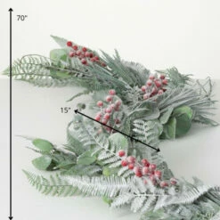 Coupon ⭐ Sullivans 70" Artificial Flocked Fern Berry Garland - Silver 😍 -Sullivans Sales unnamed file 3968
