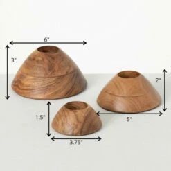 Flash Sale ⌛ Sullivans Halfsphere Wood Votive Candle Holders - Set Of 3 🧨 -Sullivans Sales unnamed file 4037