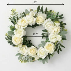 New 🔥 Sullivans Artificial 23" Creamy White Rose Wreath 🧨 -Sullivans Sales unnamed file 4040