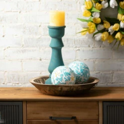 Flash Sale 🌟 Sullivans Turquoise Wood Pillar Candle Holders - Set Of 3 🤩 -Sullivans Sales unnamed file 4190
