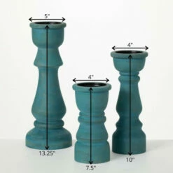 Flash Sale 🌟 Sullivans Turquoise Wood Pillar Candle Holders - Set Of 3 🤩 -Sullivans Sales unnamed file 4191