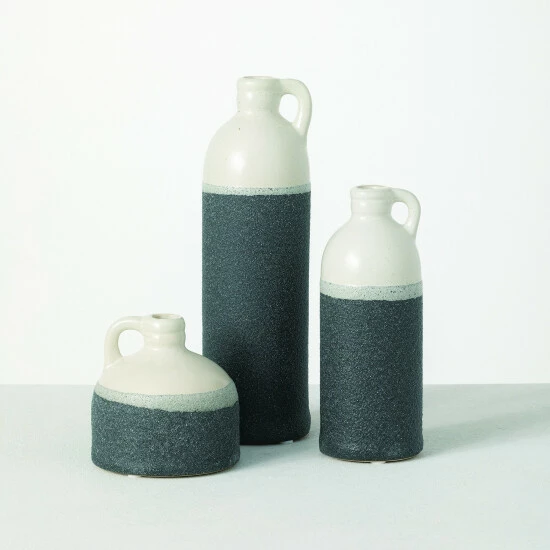 Cheapest ๐ Sullivans Small Ceramic Two-Toned Farmhouse Jug Vase - Set Of 3 ๐งจ 3 Cheapest ๐ Sullivans Small Ceramic Two-Toned Farmhouse Jug Vase - Set Of 3 ๐งจ