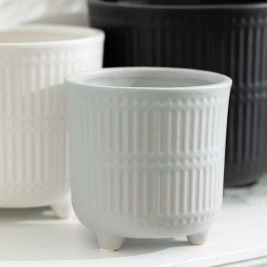 Best Sale ⌛ Sullivans Ceramic Footed Planters - Set Of 3 🌟 4 Best Sale ⌛ Sullivans Ceramic Footed Planters - Set Of 3 🌟 - Image 2