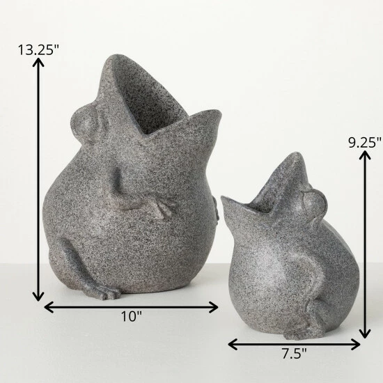 Outlet ๐ฅฐ Sullivans 9.25 In. And 13.25 In. Tongue-In-Cheek Frog Planters - Set Of 2; Gray ๐ 6 Outlet ๐ฅฐ Sullivans 9.25 In. And 13.25 In. Tongue-In-Cheek Frog Planters - Set Of 2; Gray ๐ - Image 4