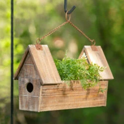 Promo ❤️ Sullivans 11.75 In. Hanging Dual Birdhouse Planter; Brown 🛒 -Sullivans Sales unnamed file 4253