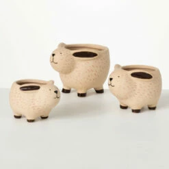 Best Sale 🤩 Sullivans Kitschy Bunny Ceramic Planter - Set Of 3 😀