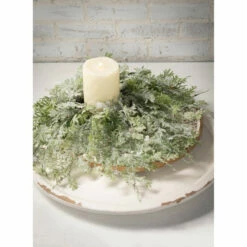 Buy 👏 Sullivans 21" Frosted Fern & Cone Artificial Mini Wreath 😉 -Sullivans Sales unnamed file 4274