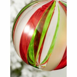 Brand new 🧨 Sullivans Striped Ball Glass Ornament ⌛ -Sullivans Sales unnamed file 4325