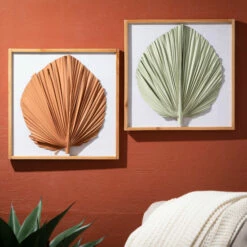Outlet 🌟 Sullivans 16.25 In. Dried Palm Leaf Wall Decor - Set Of 3; Multicolor 🎁 -Sullivans Sales unnamed file 4329