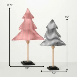 Cheapest 🌟 Sullivans Striped Fabric Tree - Set Of 2 - 10"L X 3.75"W X 17.5"H; 7.5"L X 3"W X 15"H 🔥 -Sullivans Sales unnamed file 4360