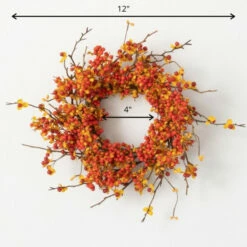 New 🛒 Sullivans 12" Bittersweet & Berry Artificial Mini Wreath - 12"L X 5"W X 12"H 😉 -Sullivans Sales unnamed file 4415