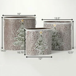 Buy 🎁 Sullivans 🔨 Hammered Metal Tree Basket - Set Of 3 🌟 -Sullivans Sales unnamed file 4448