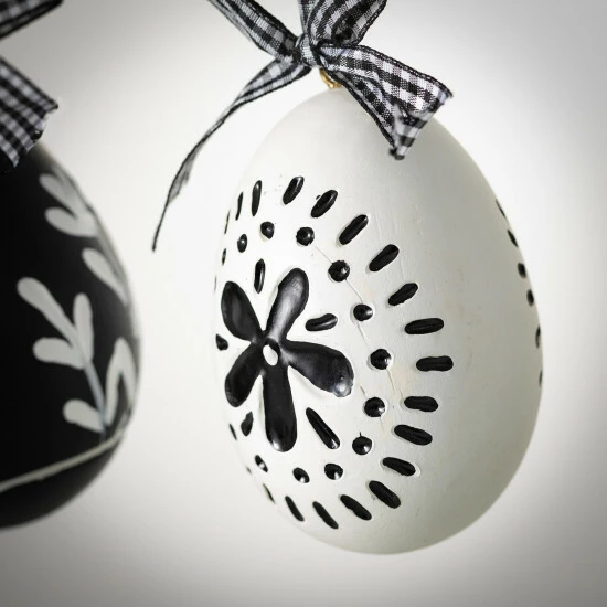 Discount ๐ Sullivans 3.75 In. Black And White Ornament Eggs - Set Of 3; Black ๐ 4 Discount ๐ Sullivans 3.75 In. Black And White Ornament Eggs - Set Of 3; Black ๐ - Image 2