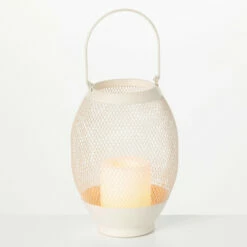Best Sale ✔️ Sullivans 13" Mesh Lantern With LED Pillar Candle 👍