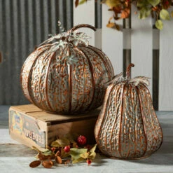 Deals 🧨 Sullivans Textured Metal Round Pumpkin ✔️ -Sullivans Sales unnamed file 460