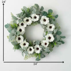 Hot Sale 🌟 Sullivans Artificial Anemone Silvery Wreath; Green 😀 -Sullivans Sales unnamed file 4614