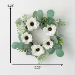Hot Sale 🌟 Sullivans Artificial Anemone Silvery Wreath; Green 😀 -Sullivans Sales unnamed file 4617