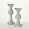 Wholesale ✔️ Sullivans 9.75 In And 11.75 In Chateau Pillar Candle Holders - Set Of 2; Gray - 5"L X 5"W X 11.75"H; 5"L X 5"W X 9.75"H 🥰 -Sullivans Sales unnamed file 4640
